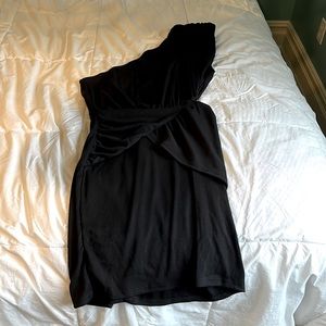 One shoulder black dress